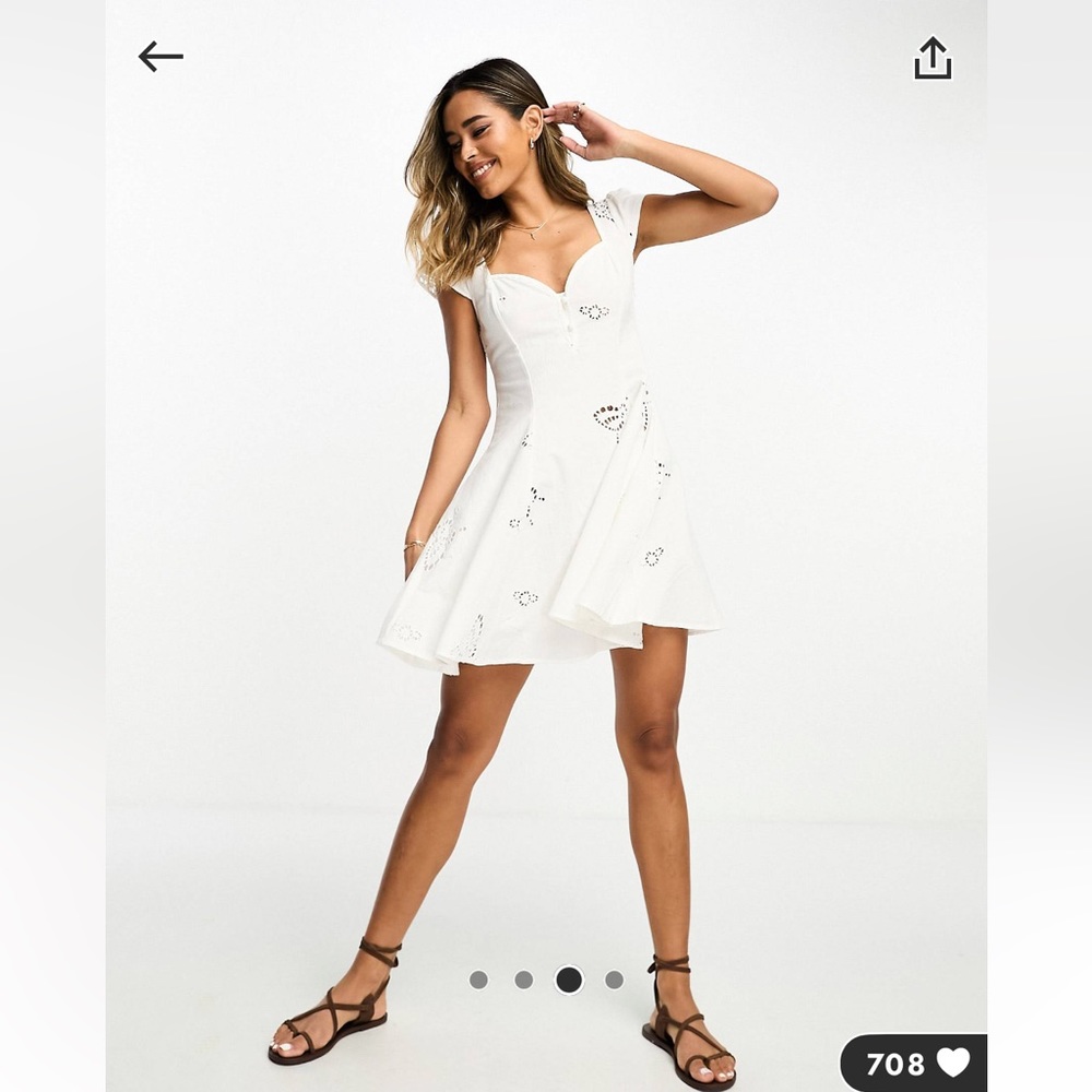 ASOS sweetheart neck white mini dress